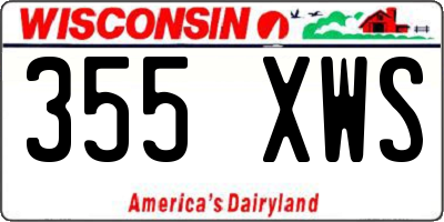WI license plate 355XWS