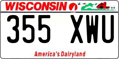 WI license plate 355XWU