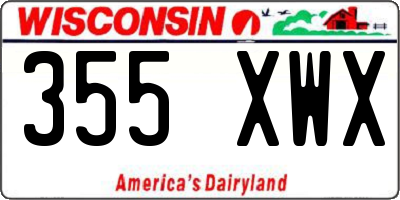 WI license plate 355XWX