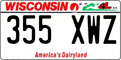 WI license plate 355XWZ