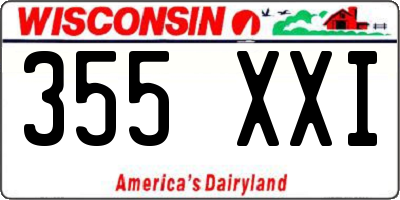 WI license plate 355XXI
