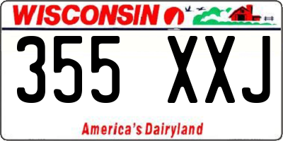 WI license plate 355XXJ