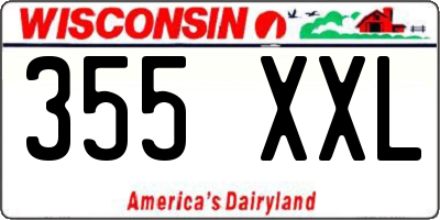 WI license plate 355XXL