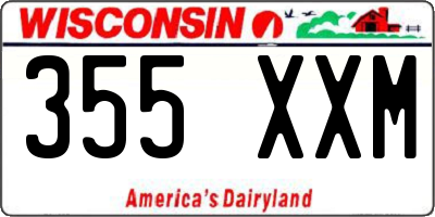 WI license plate 355XXM