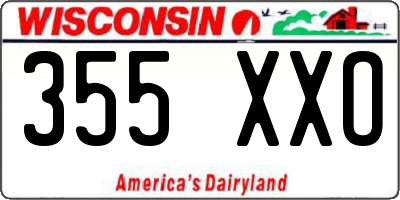 WI license plate 355XXO