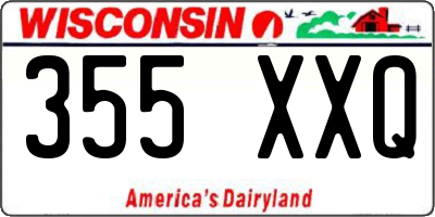 WI license plate 355XXQ