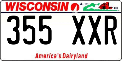 WI license plate 355XXR