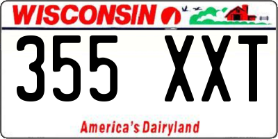 WI license plate 355XXT