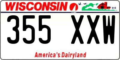 WI license plate 355XXW