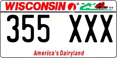 WI license plate 355XXX