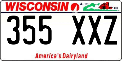 WI license plate 355XXZ