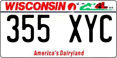 WI license plate 355XYC