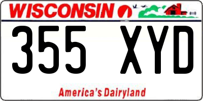 WI license plate 355XYD