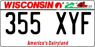 WI license plate 355XYF