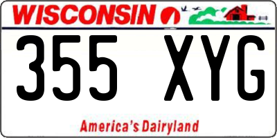 WI license plate 355XYG