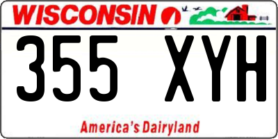 WI license plate 355XYH