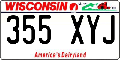 WI license plate 355XYJ