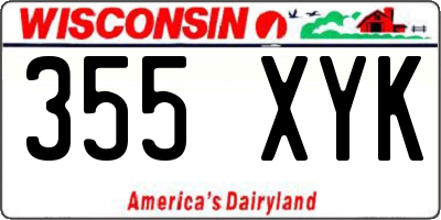 WI license plate 355XYK