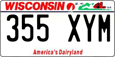 WI license plate 355XYM