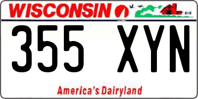 WI license plate 355XYN