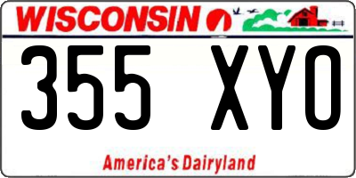WI license plate 355XYO