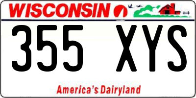 WI license plate 355XYS