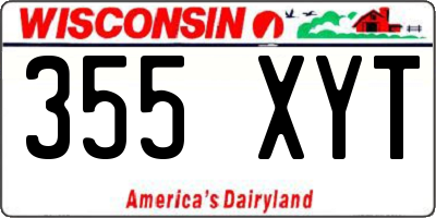 WI license plate 355XYT