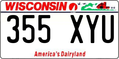 WI license plate 355XYU