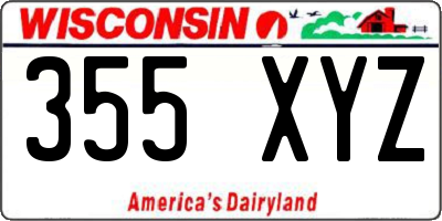 WI license plate 355XYZ
