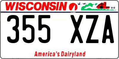 WI license plate 355XZA