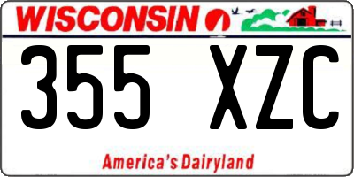 WI license plate 355XZC