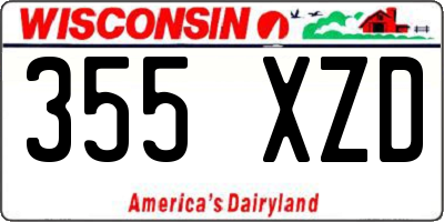 WI license plate 355XZD