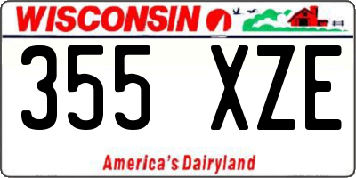 WI license plate 355XZE