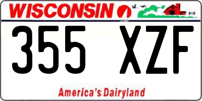 WI license plate 355XZF