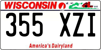 WI license plate 355XZI