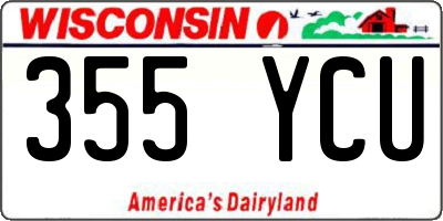 WI license plate 355YCU