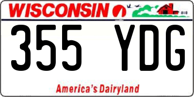 WI license plate 355YDG