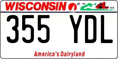 WI license plate 355YDL