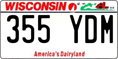 WI license plate 355YDM