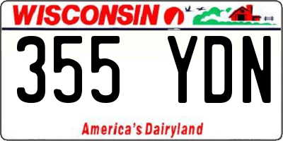 WI license plate 355YDN