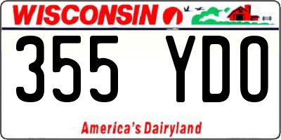 WI license plate 355YDO