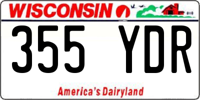WI license plate 355YDR