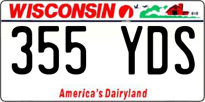 WI license plate 355YDS