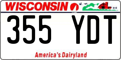 WI license plate 355YDT