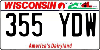 WI license plate 355YDW