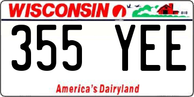 WI license plate 355YEE