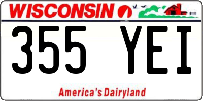WI license plate 355YEI