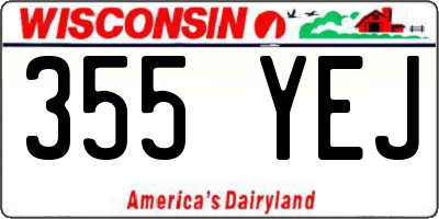 WI license plate 355YEJ
