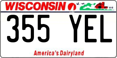 WI license plate 355YEL