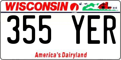 WI license plate 355YER